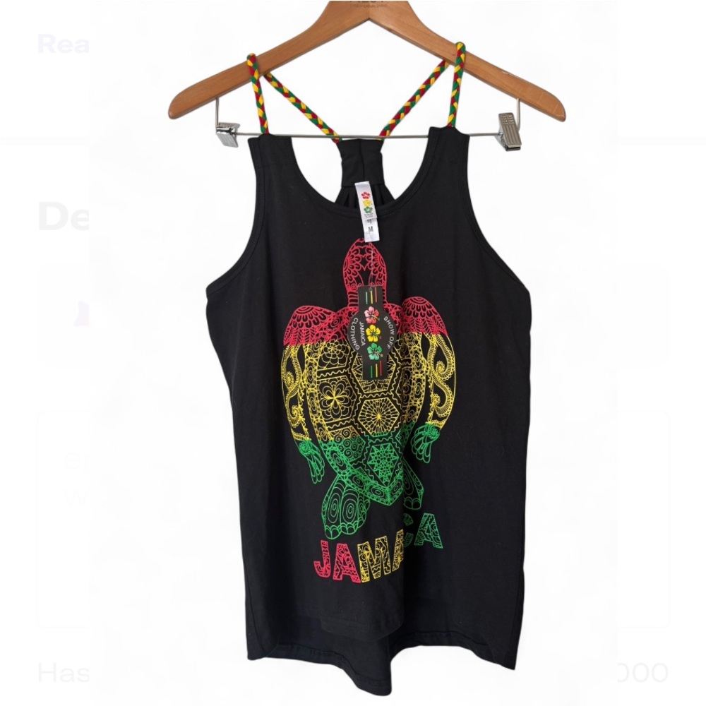 Black Jamaica Turtle Graphic Women's Top